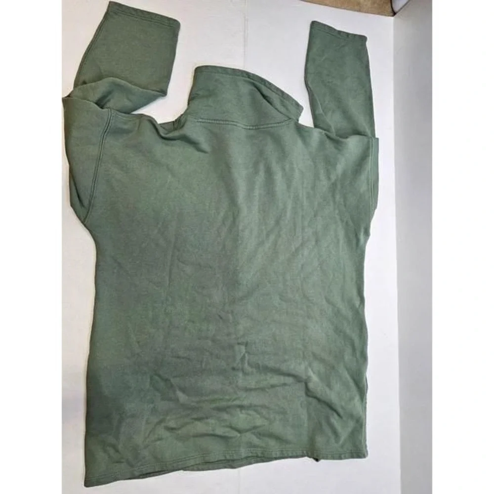 J. Crew Mens Size Medium Green Cotton‎ Quarter Zip Pullover Sweatshirt